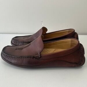 Umberto Raffini Mens Leather Driving Moccasins Loafers Shoes Burgundy‎ Brown